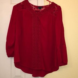 Long sleeve red blouse
